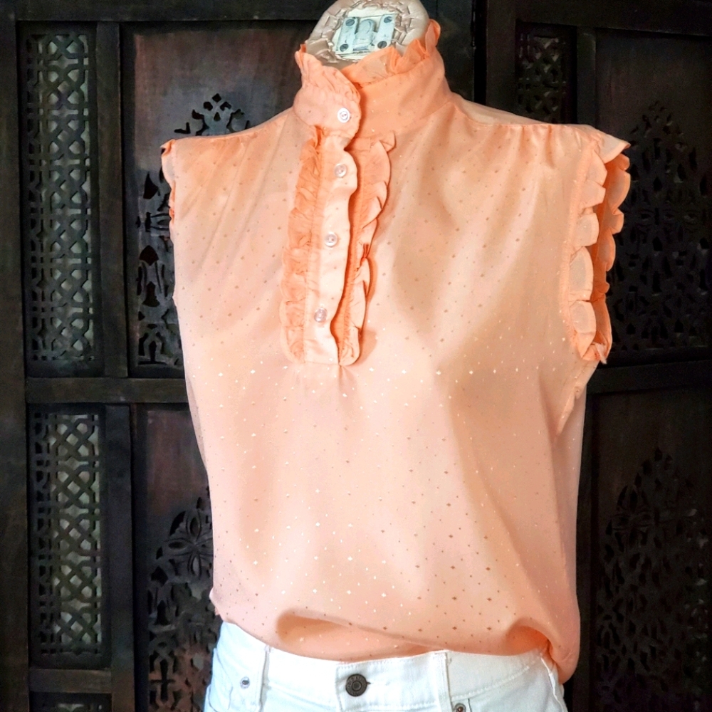 Peach Cap sleeved blouse